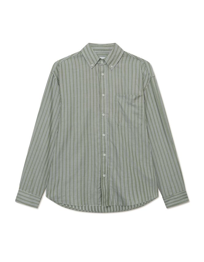 Kolton Herringbone Poplin Shirt White/Green