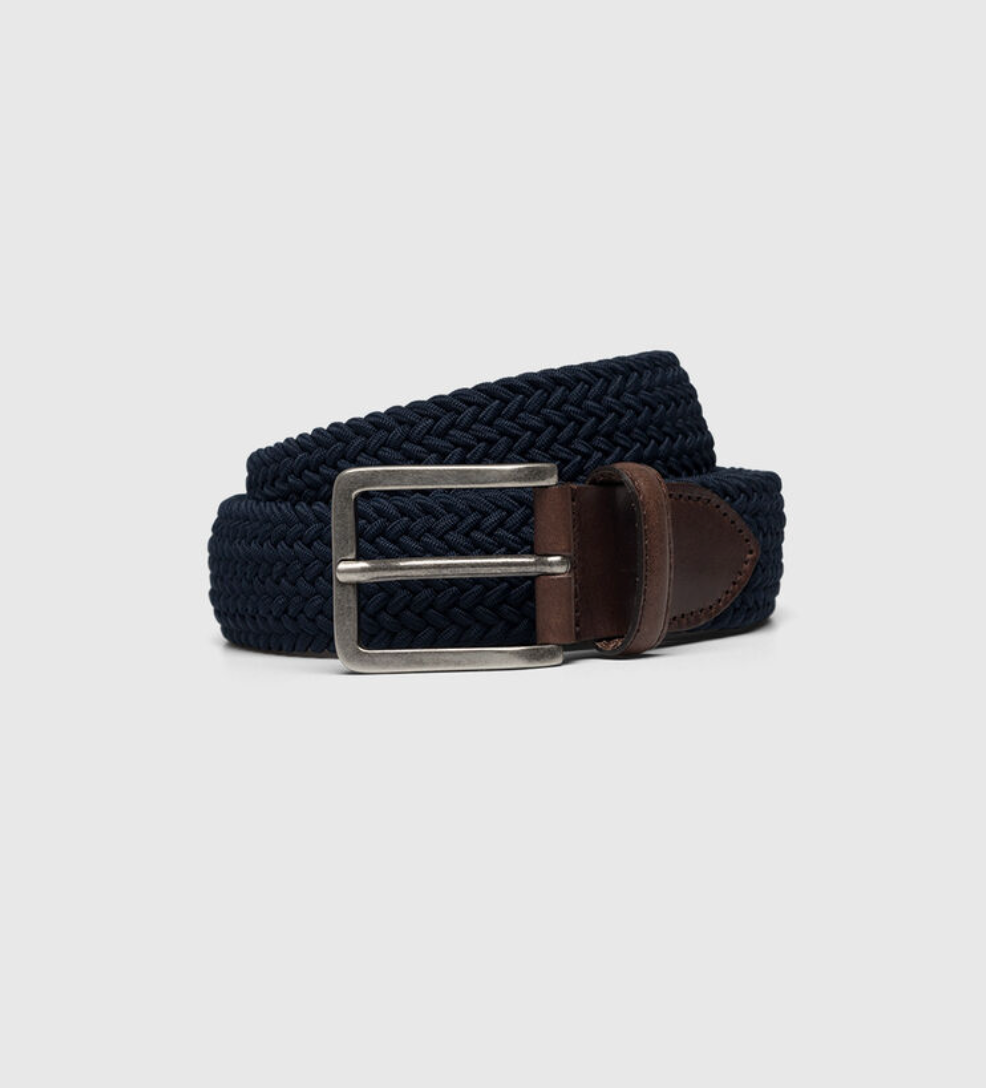 Italy Nastro Belt Navy