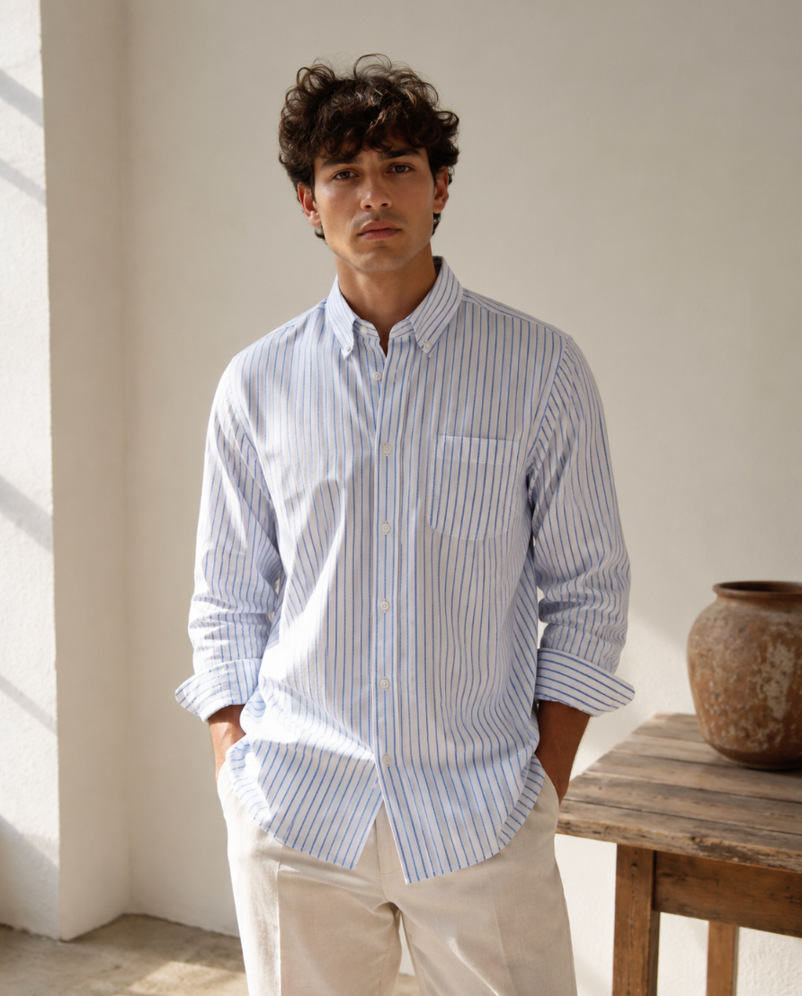 Kent Striped Poplin Shirt