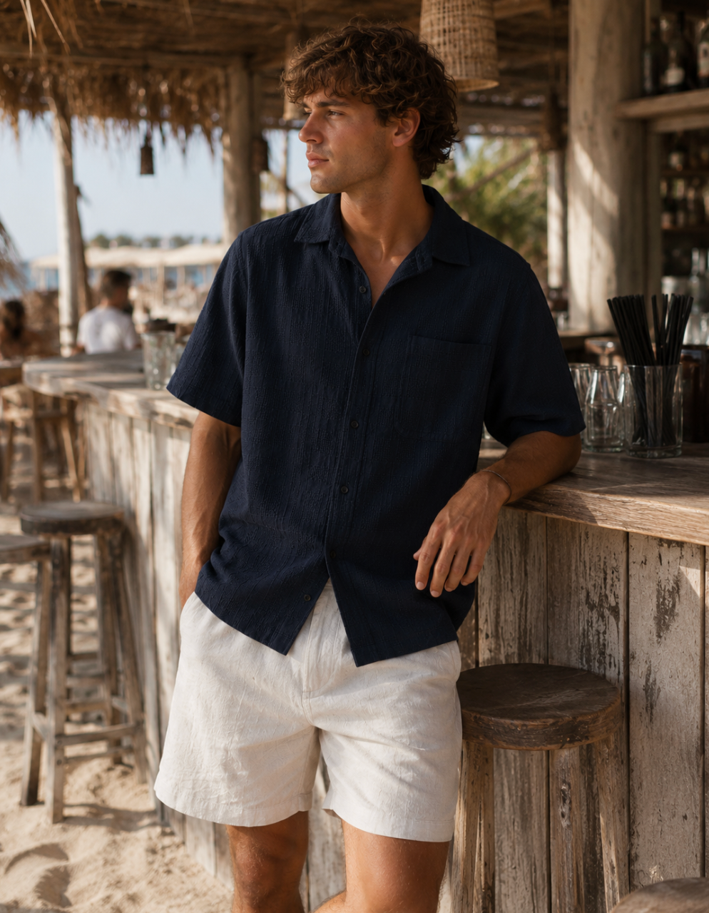 Les Deux Charlie Broderie Anglaise Shirt – Mëngë të Shkurtra