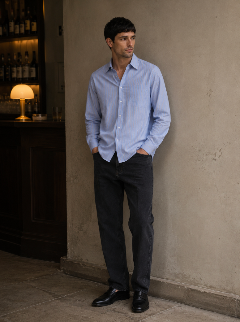 Gabba Sven Striped Shirt – Blue Stripe