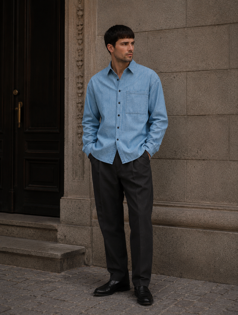 Gabba Jens Topaz Denim Shirt – Light Chambray