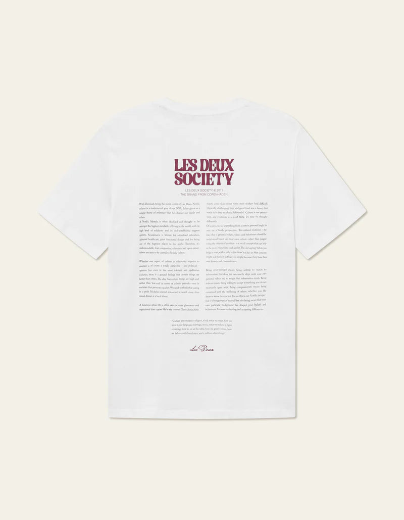 Society t-shirt white/beet red