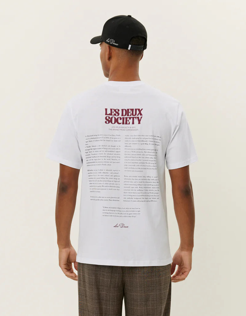 Society t-shirt white/beet red